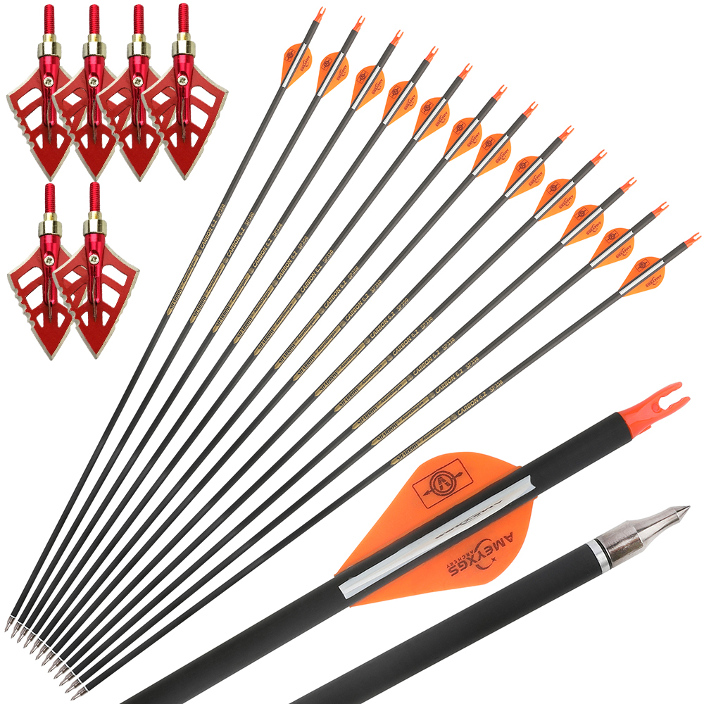 Precision Carbon Arrows 12pcs 30 in 500 Spine Set
