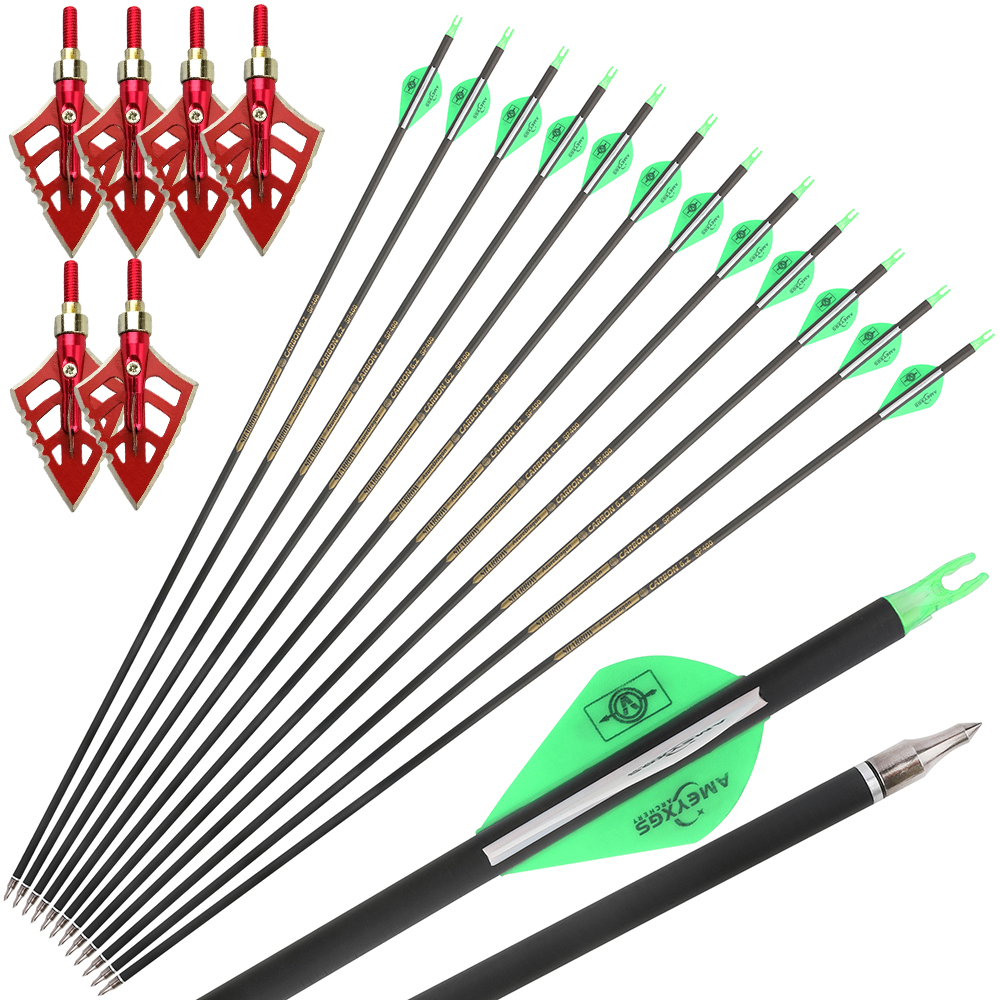 Precision Carbon Arrows 12pcs 30 in 500 Spine Set