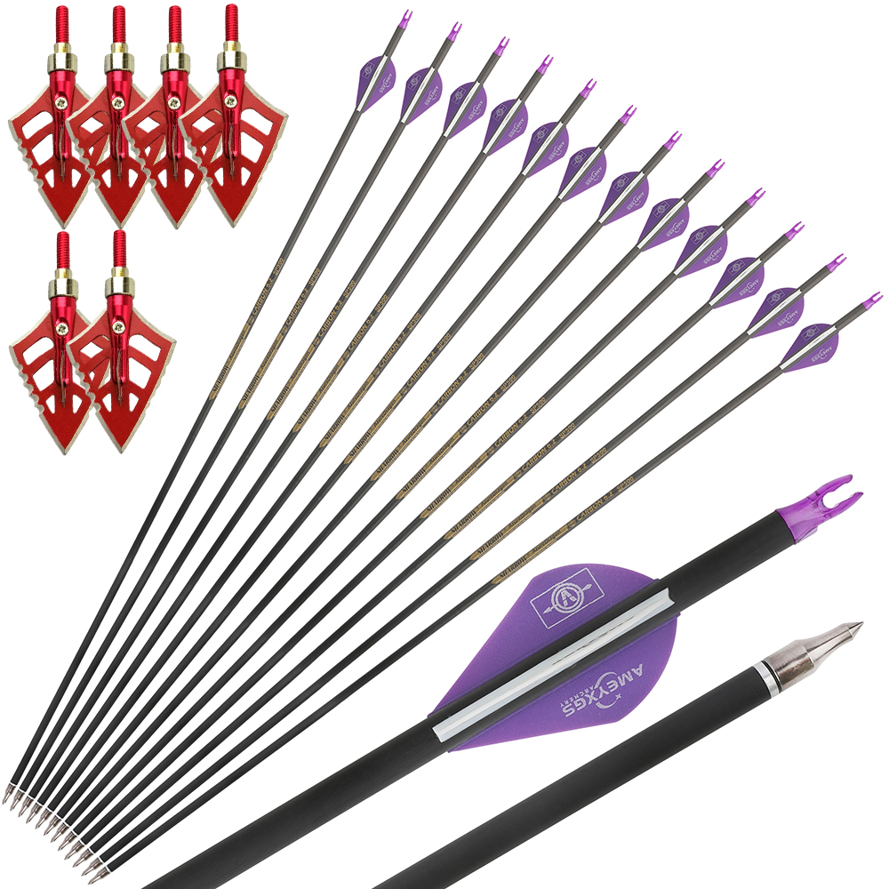 Precision Carbon Arrows 12pcs 30 in 500 Spine Set