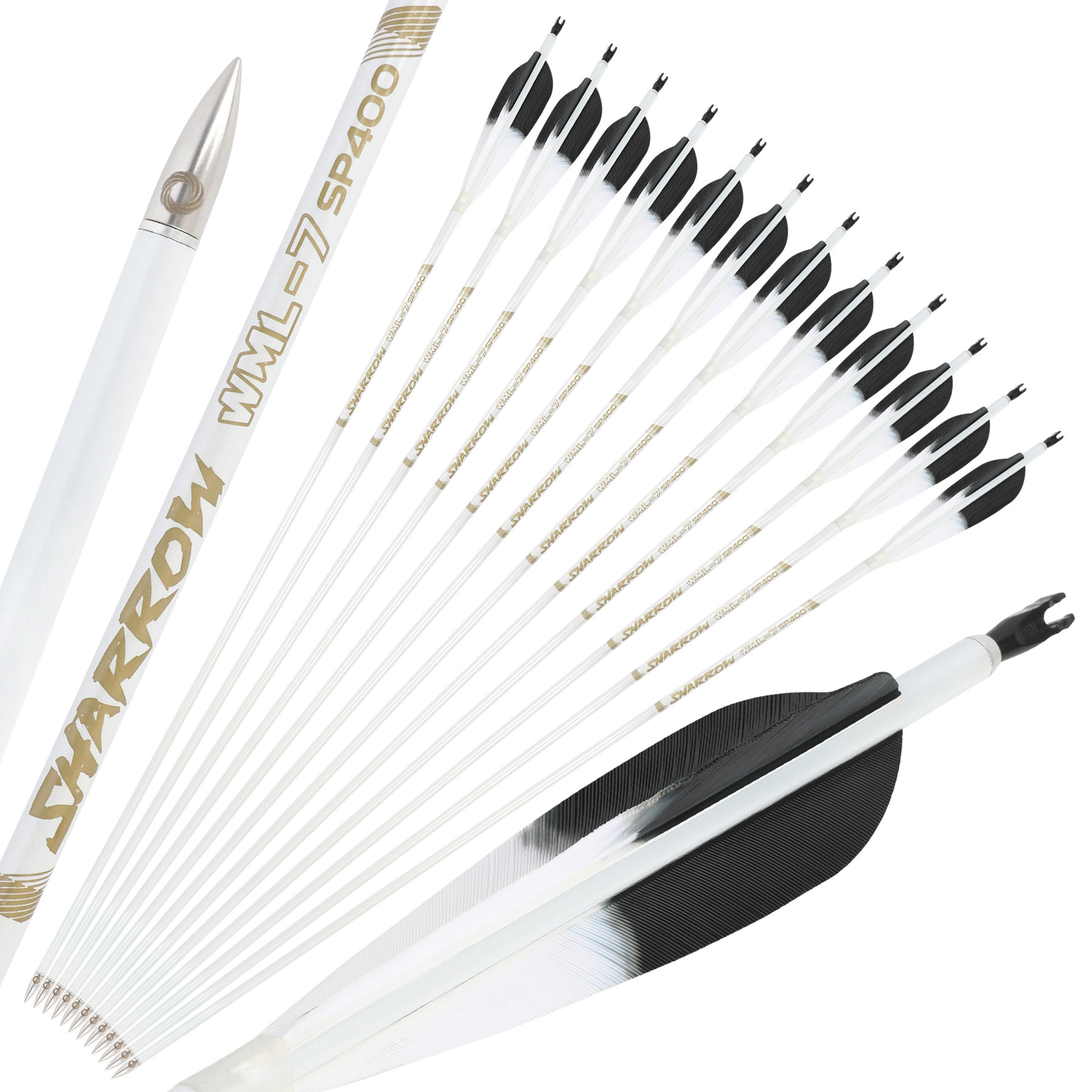  Pure Carbon Hunting Arrows Fletched Feather Spine 400-800