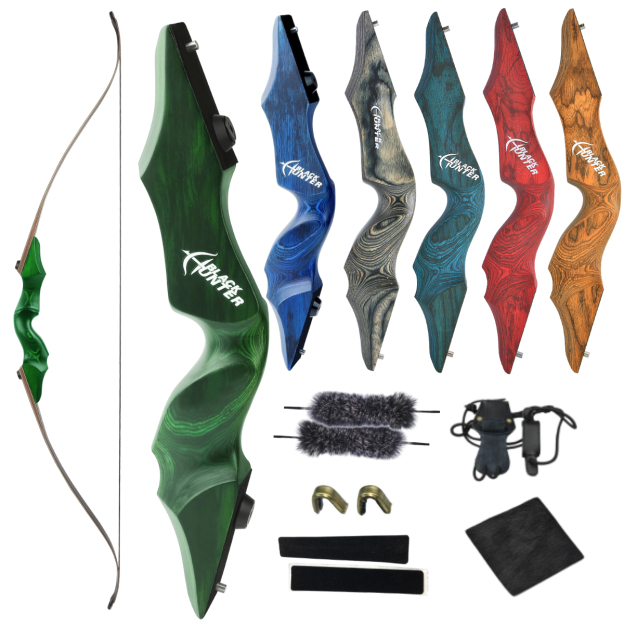 Black Hunter Hunting Recurve Bow for Adult 60 inch 20-60lbs RH LH