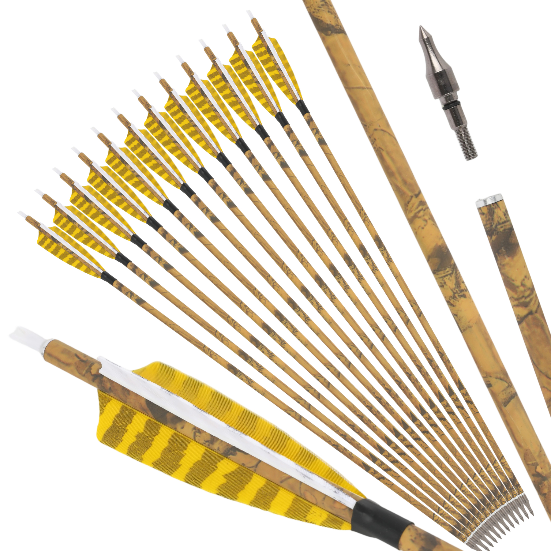 FQH 30 Inch Carbon Arrows 500 Spine 4 Inch Feathers