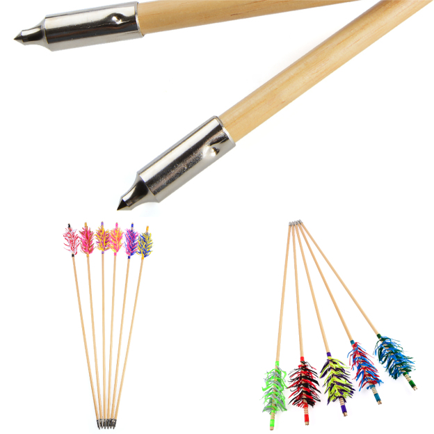  32" Flu-Flu Wooden Arrows Traditional for Recurve and Longbow