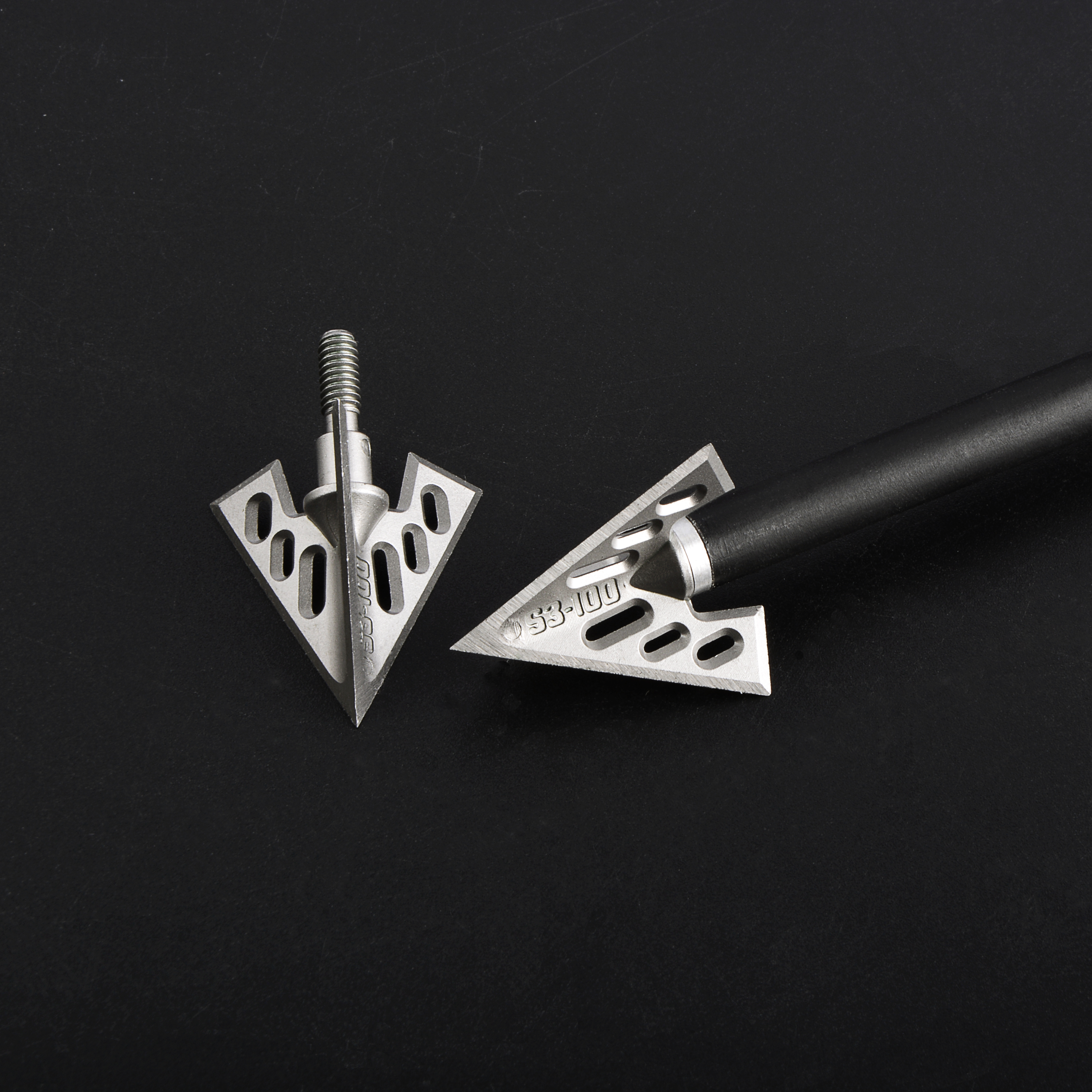 Universal Threaded Aluminum Arrowheads 6pcs - 40mm, 26mm Diameter, Laser Engraved