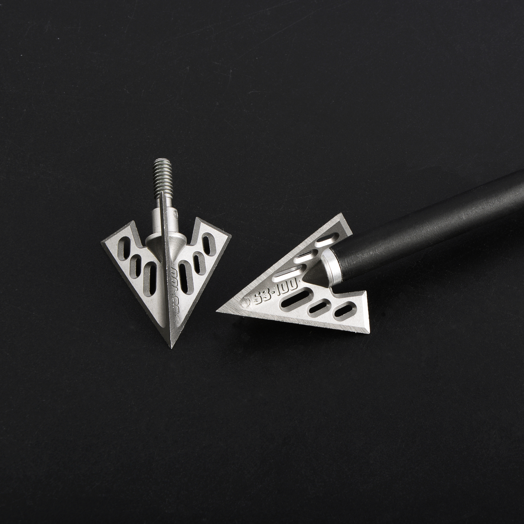 Universal Threaded Aluminum Arrowheads 6pcs - 40mm, 26mm Diameter, Laser Engraved