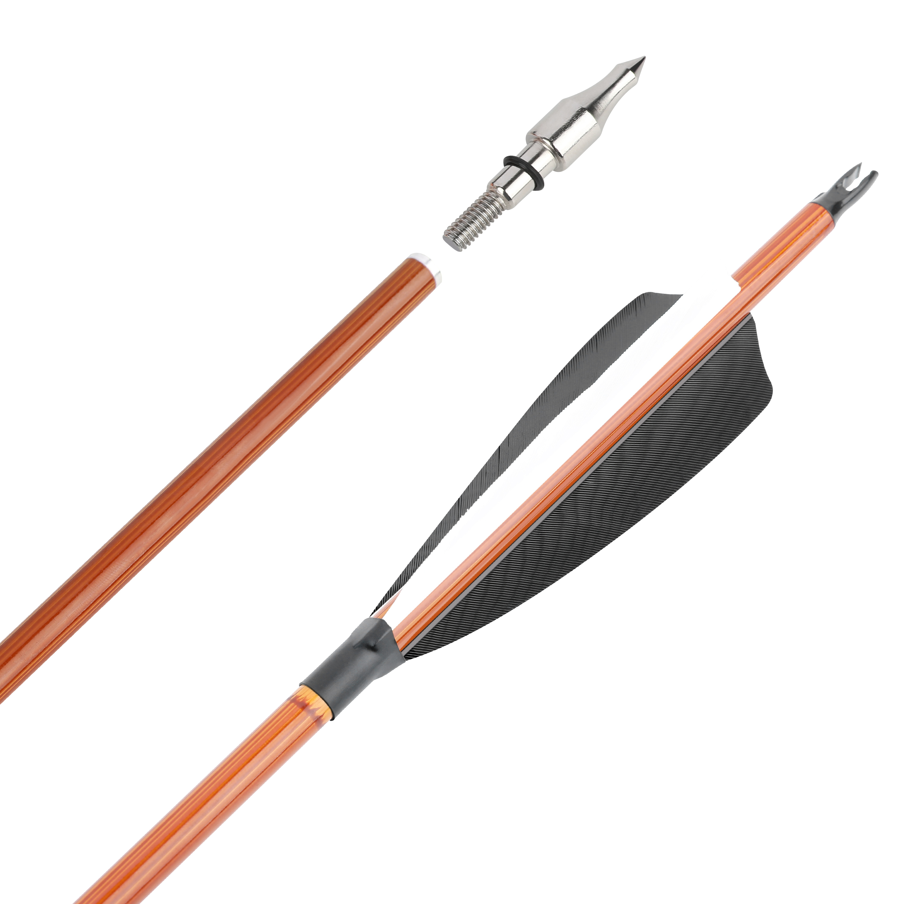 Carbon Feather Fletched Arrow 30"  Spine 500 Archery Bow Hunting