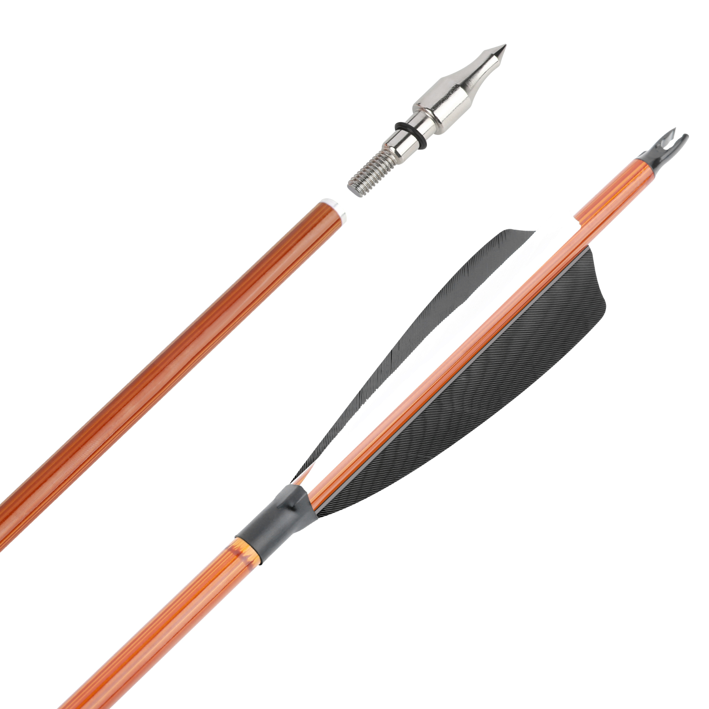 Carbon Feather Fletched Arrow 30"  Spine 500 Archery Bow Hunting