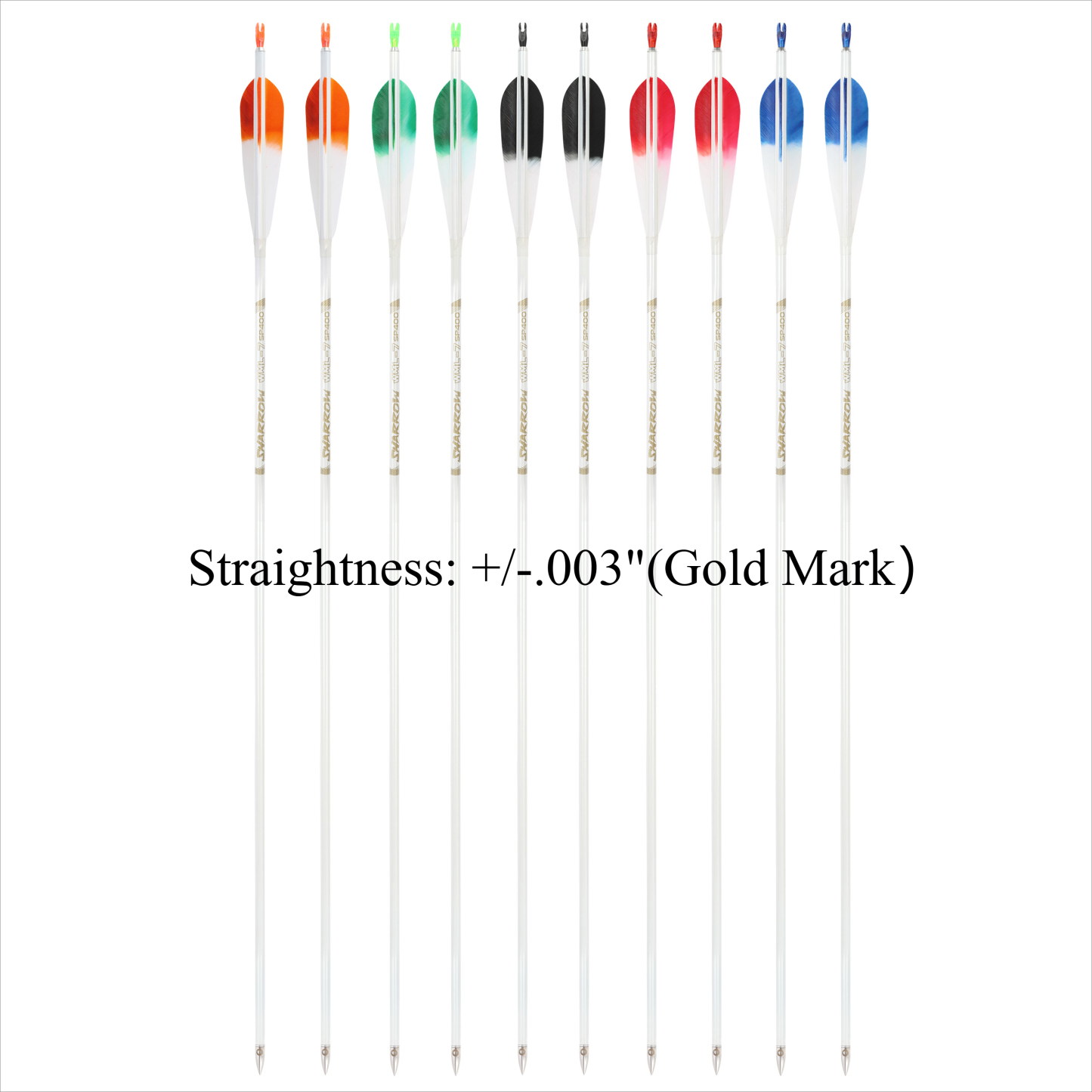  Pure Carbon Hunting Arrows Fletched Feather Spine 400-800