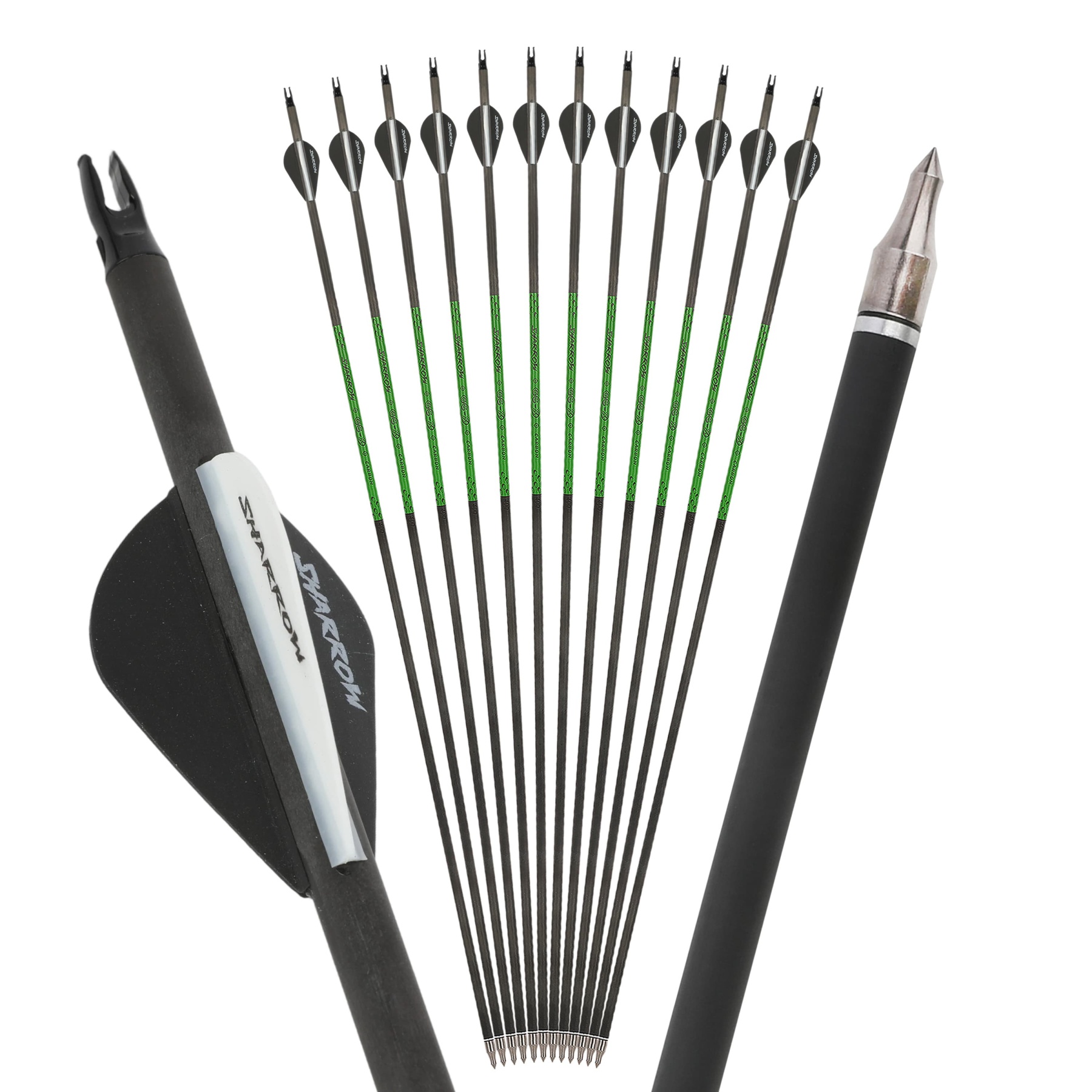 Pure Carbon Archery Arrows 30" SP300-800 for Compound/Recurve