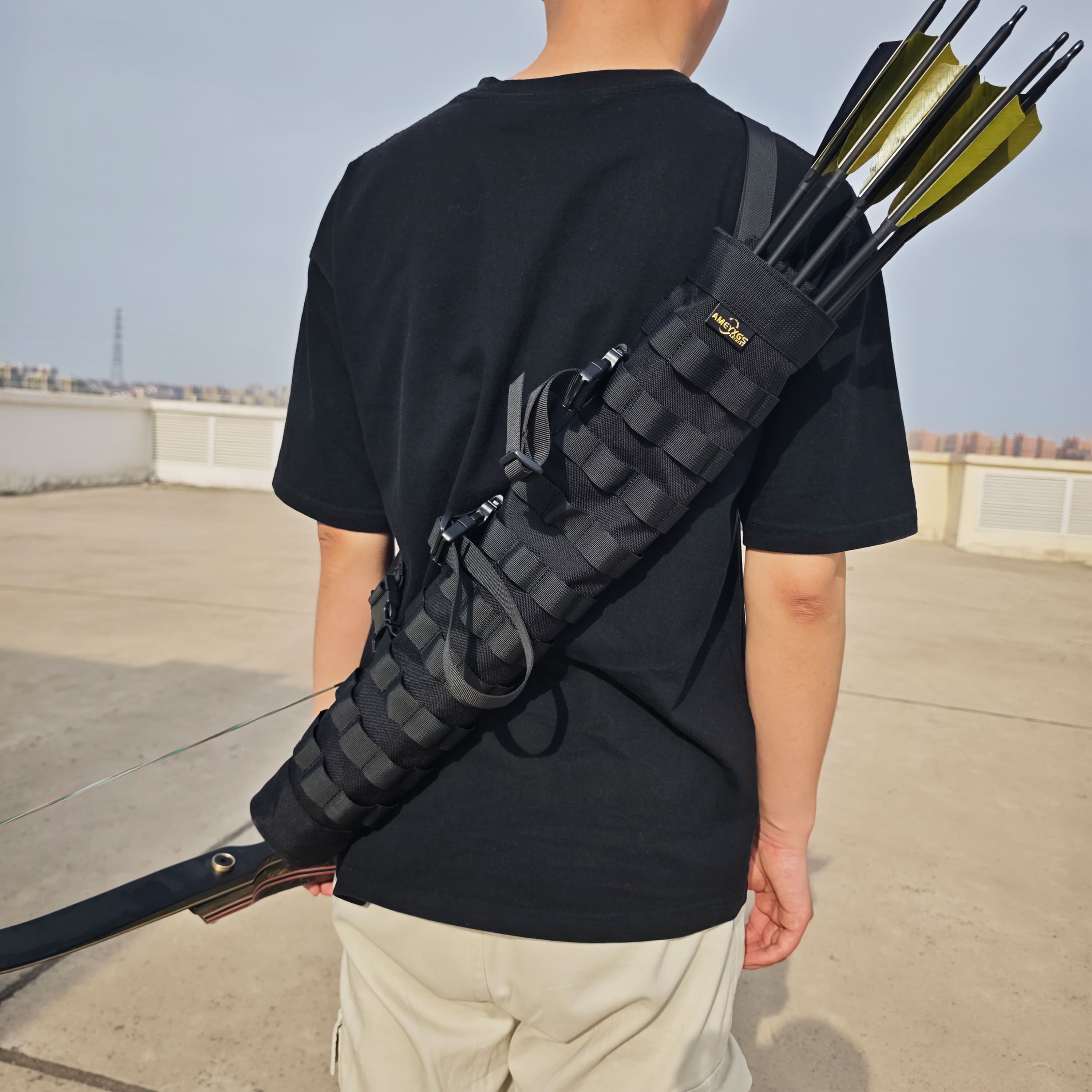 Recurve Bow Back Quiver Adjustable Hunting Arrow Holder