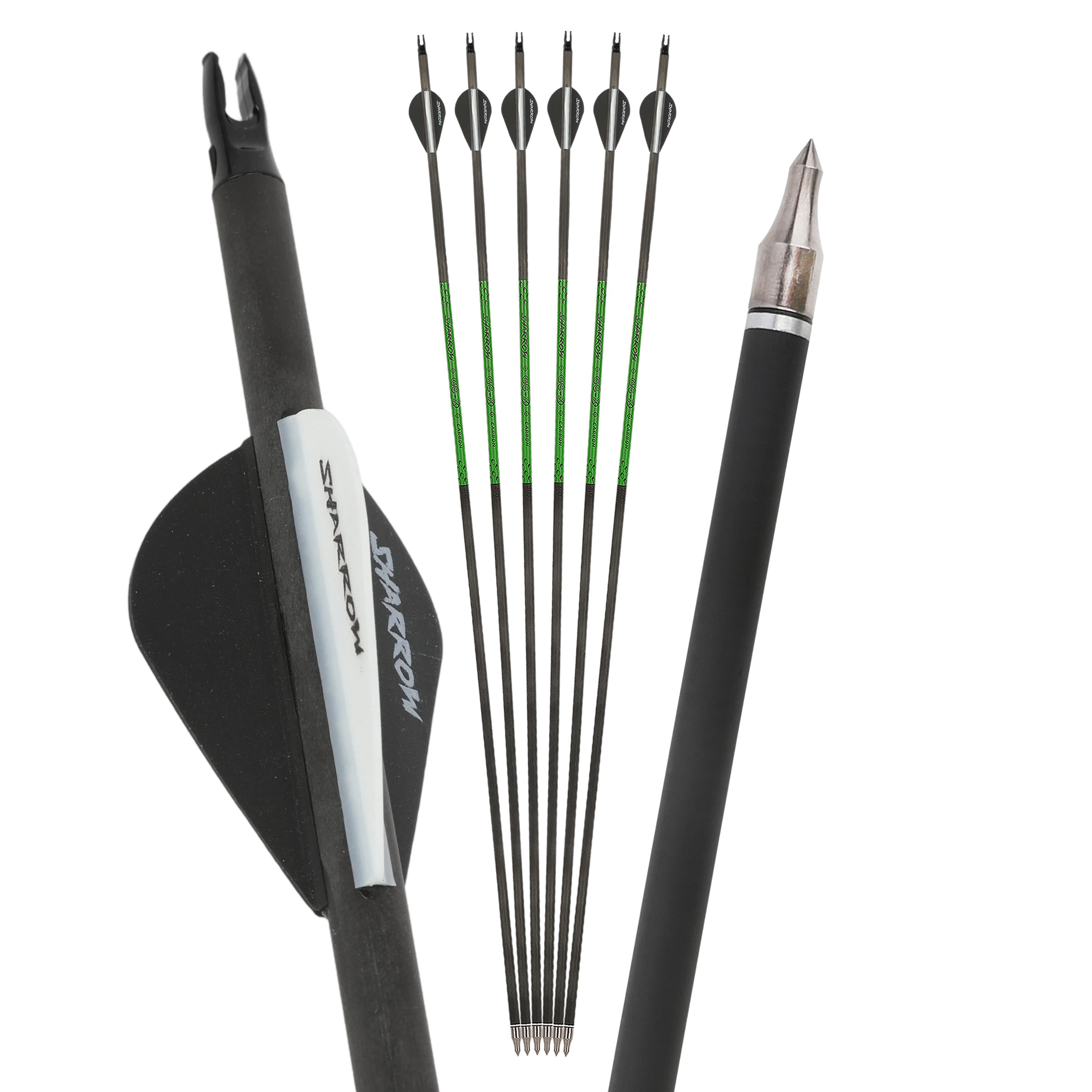 Pure Carbon Archery Arrows 30" SP300-800 for Compound/Recurve