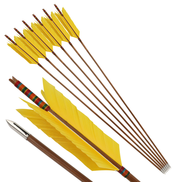 33 inch Bamboo Arrows Turkey Feather Longbow Recurve Bow Hunting Target
