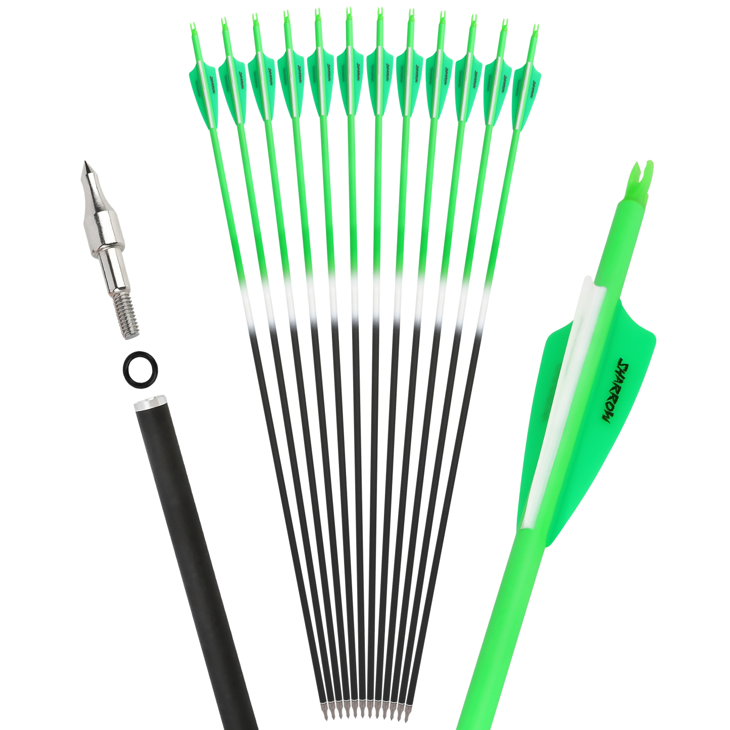 Carbon Fletched Arrows 30" SP500 Vanes Archery Hunting