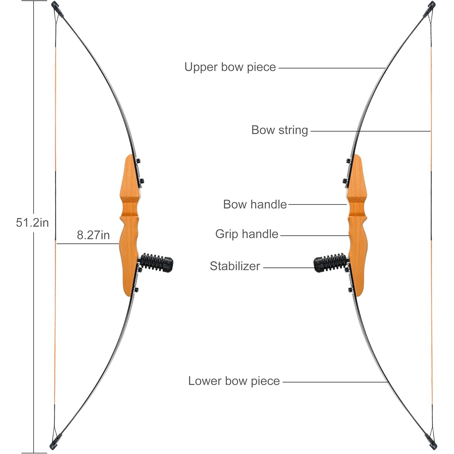 Takedown Practice Recurve Bow for Beginners Adult Bow and Arrow Set