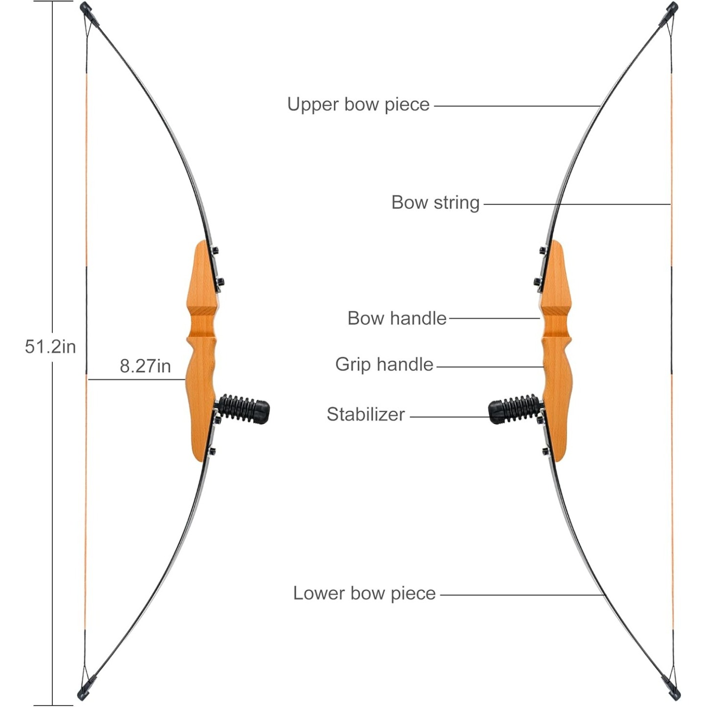 Takedown Practice Recurve Bow for Beginners Adult Bow and Arrow Set