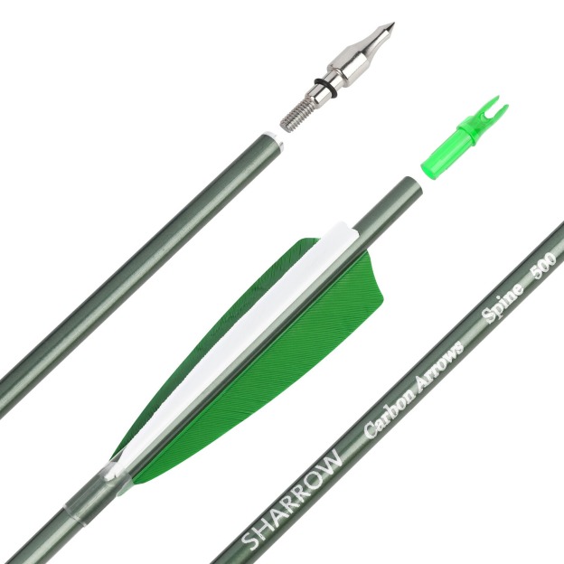 Hunting Feather Fletched Carbon Arrow SP500 Recurve bow Compound Bow