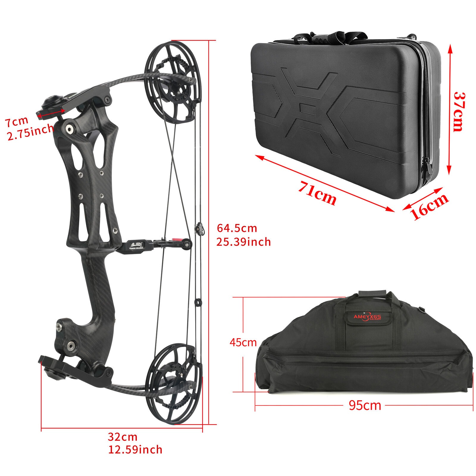 ALIEN Carbon Compound Bow Steel Ball Arrows  Hunting Fishing RH LH