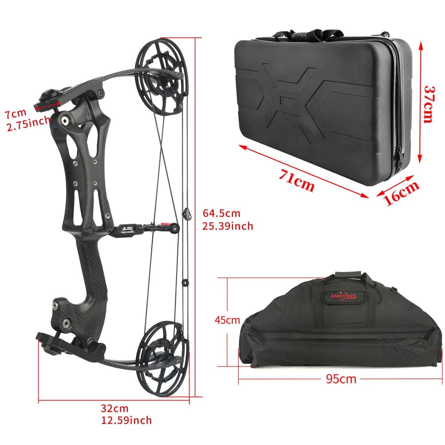 ALIEN Carbon Compound Bow Steel Ball Arrows  Hunting Fishing RH LH