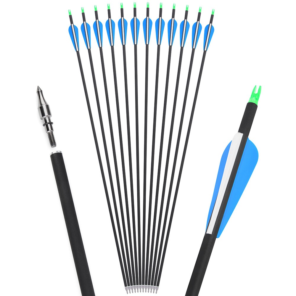 Carbon Arrows SP500 Vanes 30" Recurve Compound Bow Target Hunting