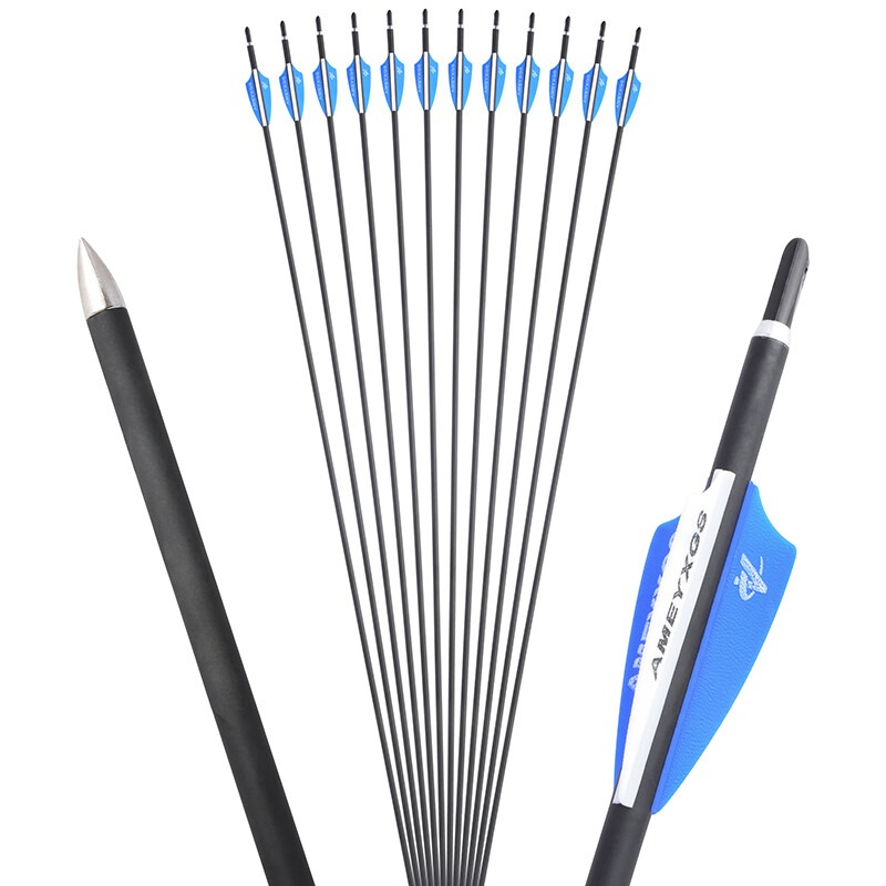 Target Arrows 1000 Spine Carbon Arrow 32.8" Fixed Steel Points 