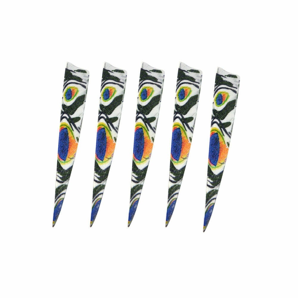 4" Arrow Fletches Peacock Color Natural Feather Fletching