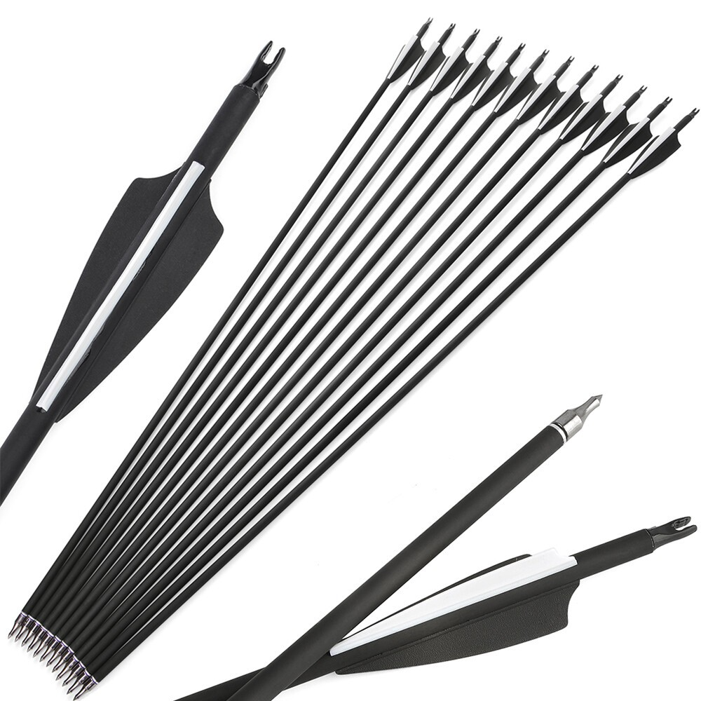 Archery Mixed Carbon Arrow 500 Spine Hunting & Target 28"/30"/31"