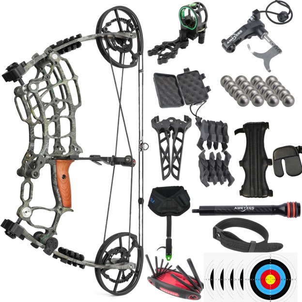 Dual-Use Compound Bow 19" Shoots Arrows Steel Balls 30-70lbs RH LH