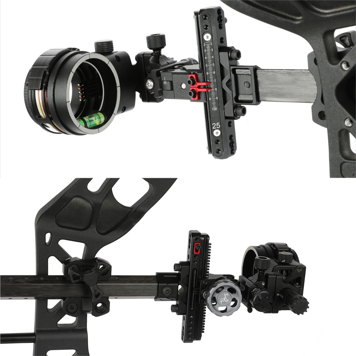 Topoint TX2650 Hunting Compound Bow Sight 5-Pin CNC Carbon Adjustable