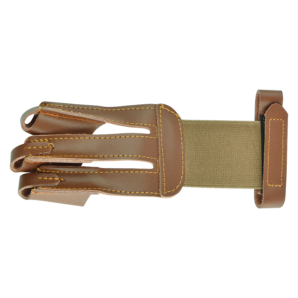 Three Finger Archery Glove Leather Tab Guard