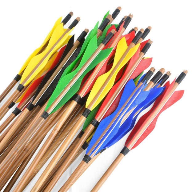Bamboo Arrows 33" Turkey Feather Traditional Archery Hunting