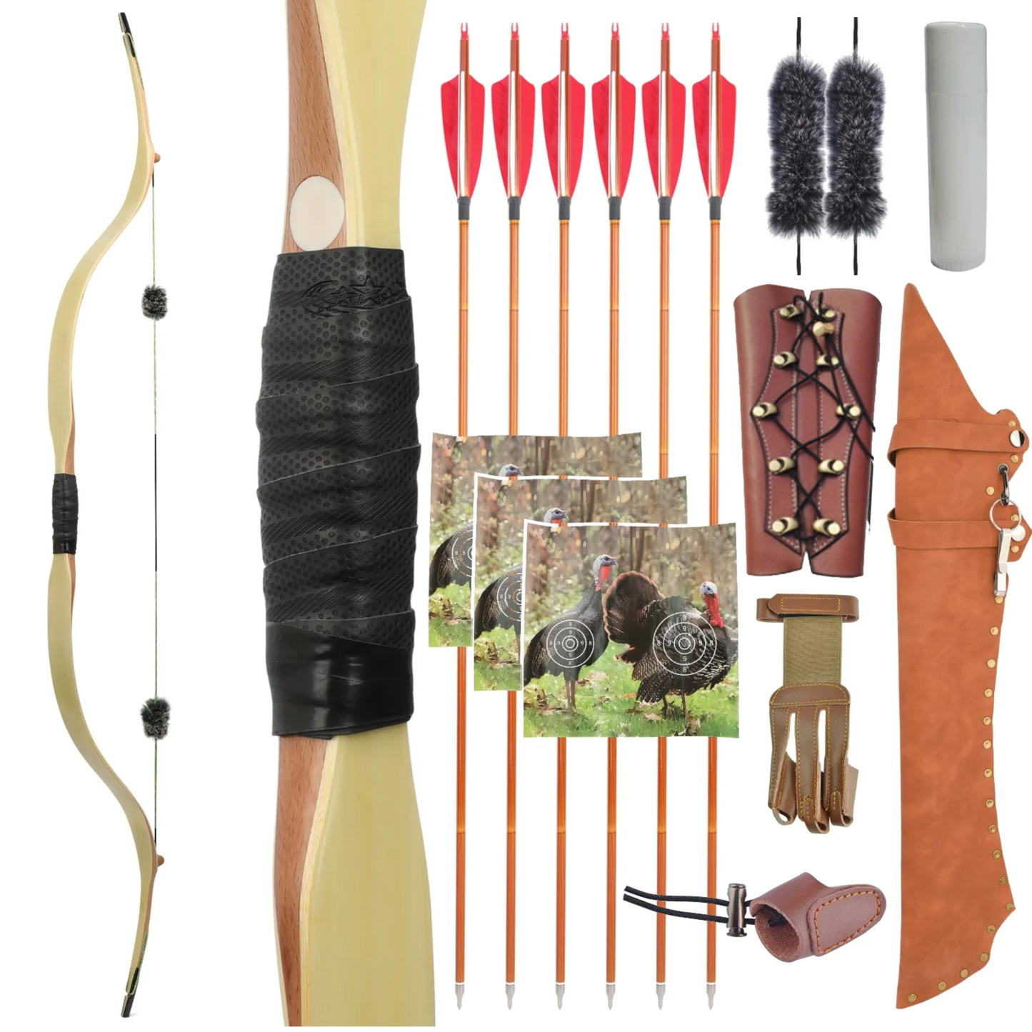 Traditional Bow Handmade One Piece 20-45lbs LH RH