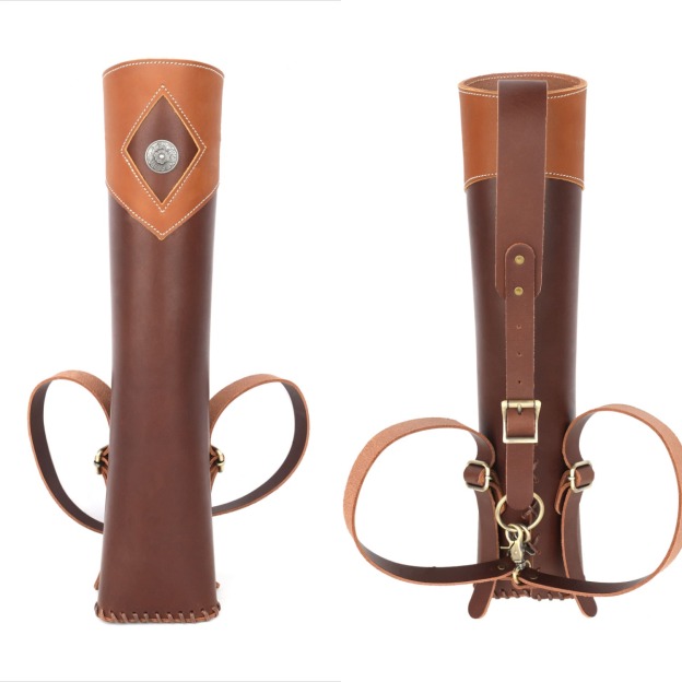 Traditional Archery Quiver 20-Arrow Capacity Cowhide