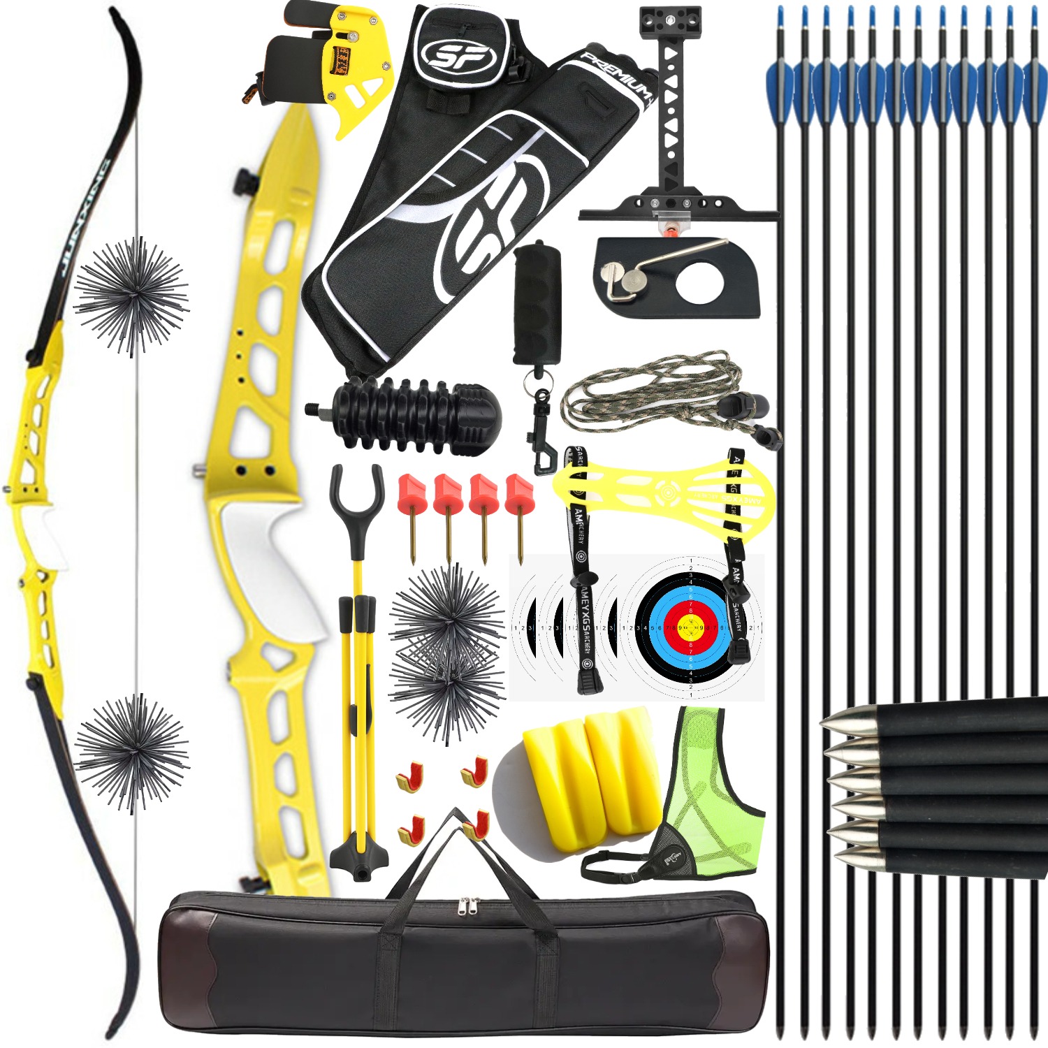 Junxing F158 Target Recurve Bow Set 68" 18-40lbs Adult Beginners