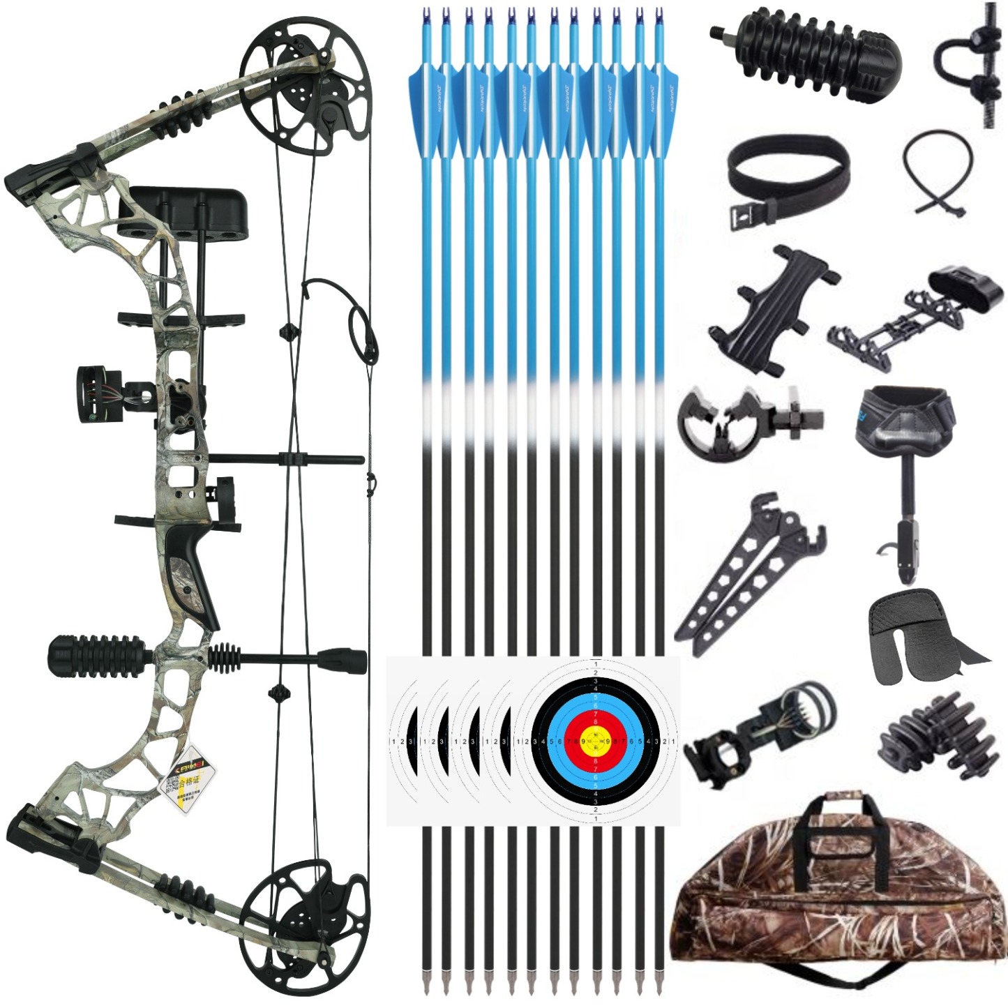 Hunting Compound Bow Arrows Set 30-70lbs Archery Shooting