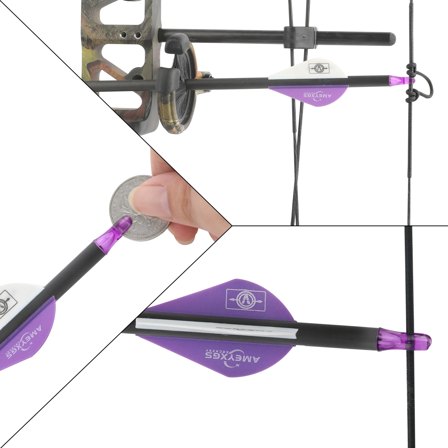 Pure Carbon Arrows Spine 500  30" Shaft Vanes 6.2mm Hunting