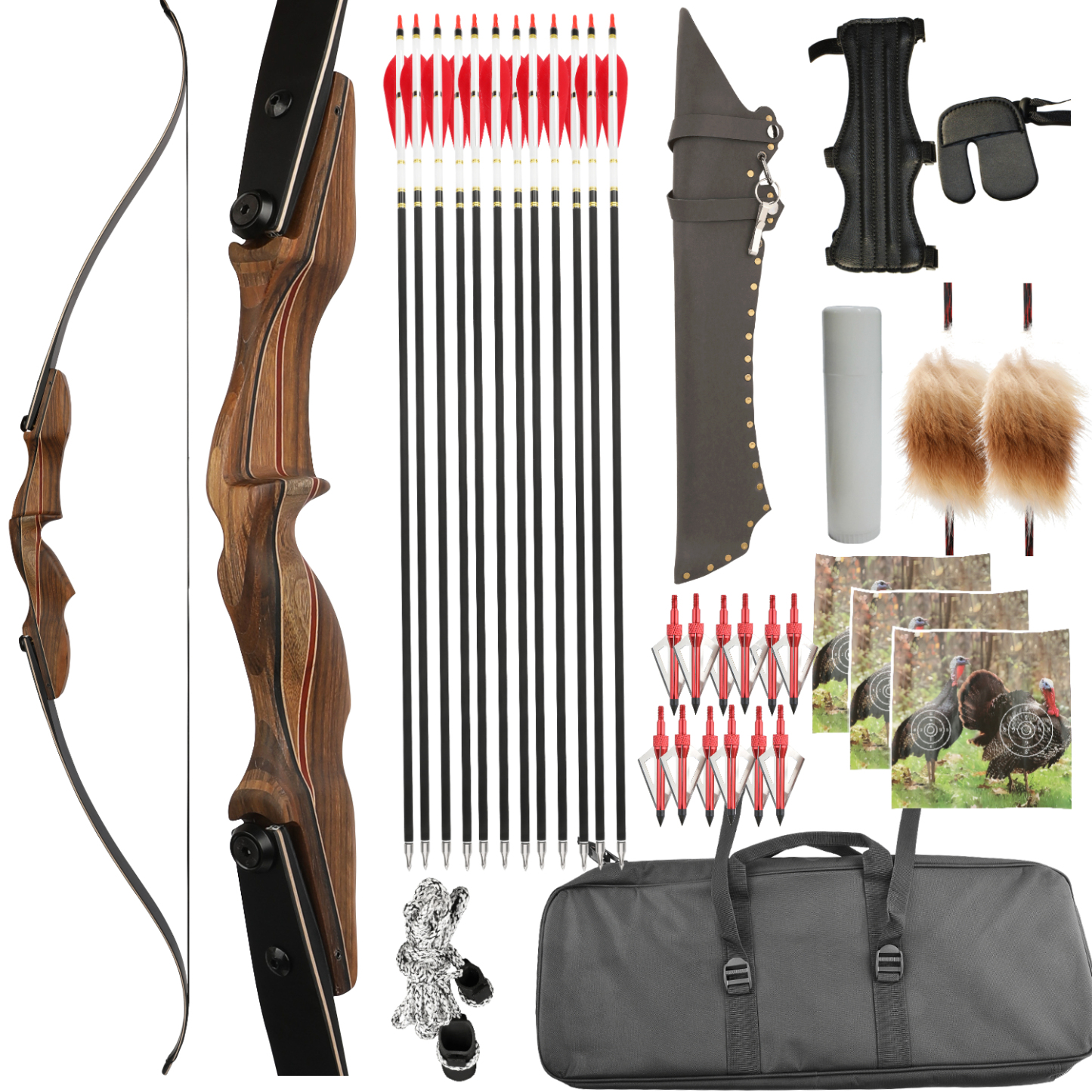 KAIMEI 710 ILF Hunting Recurve Bow Set 30-60lbs 60" Takedown