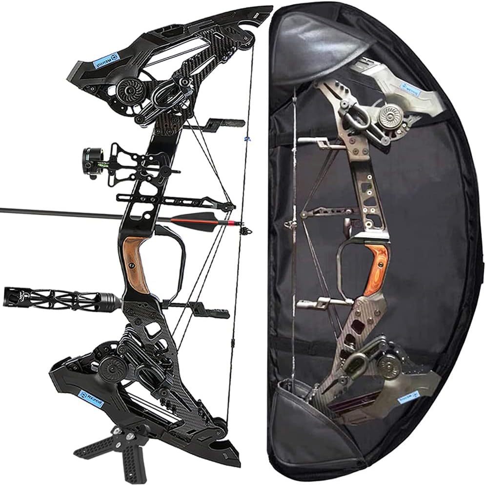 MENGQ Archery Compound Bow Set 21.5-60lbs Steel Ball Dual Use Hunting