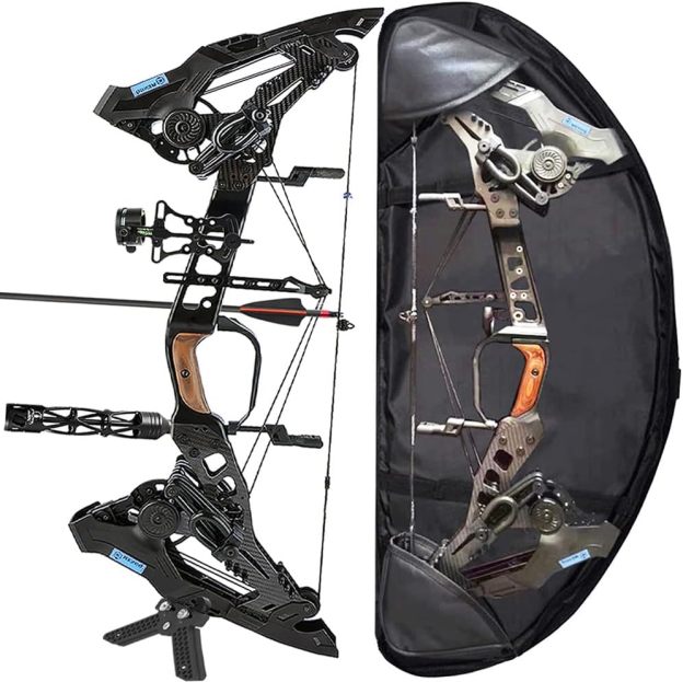 MENGQ Archery Compound Bow Set 21.5-60lbs Steel Ball Dual Use Hunting