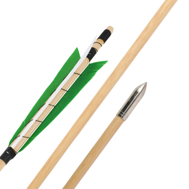 32" Wooden Arrows 5" Turkey Feathers Traditional Longbow Archery