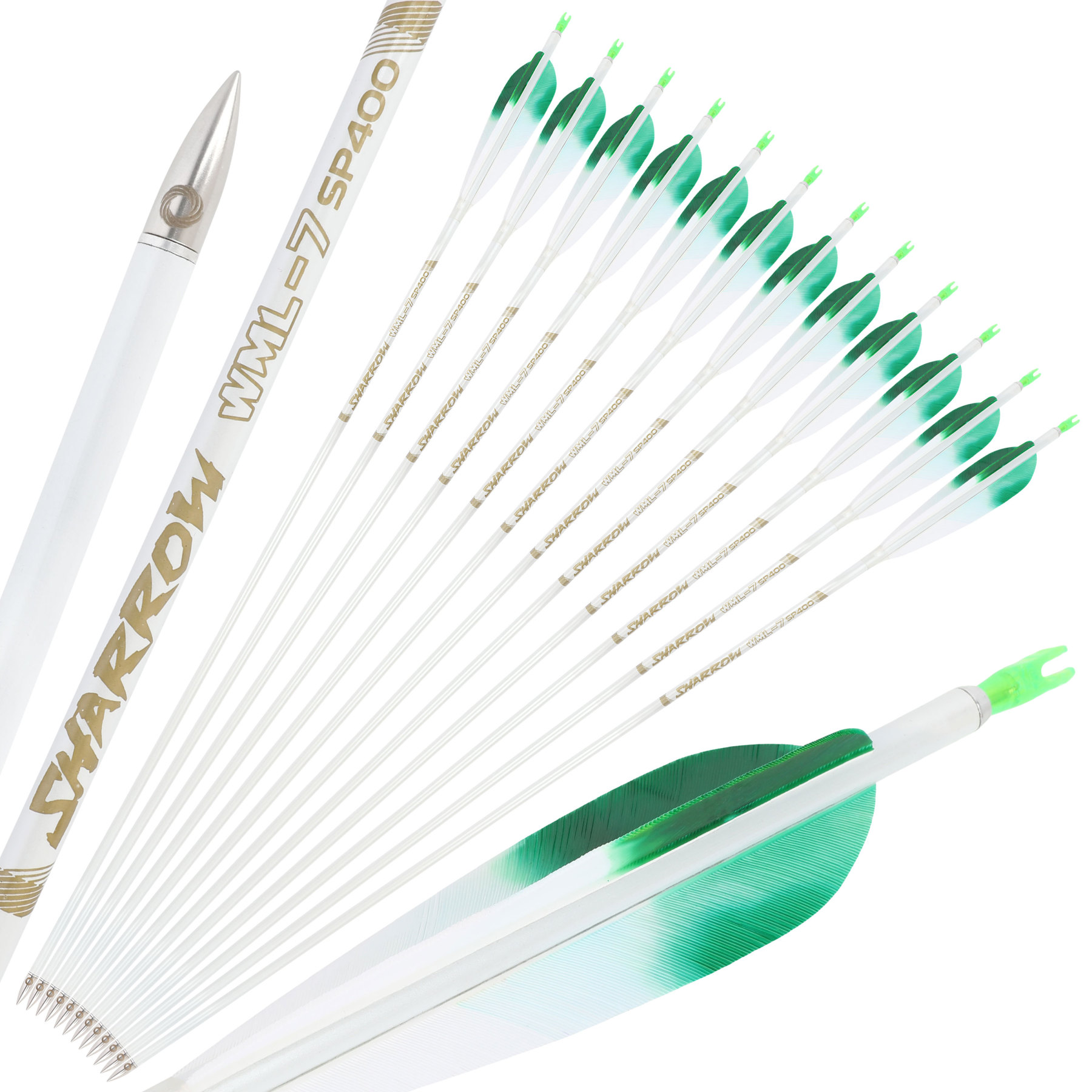  Pure Carbon Hunting Arrows Fletched Feather Spine 400-800