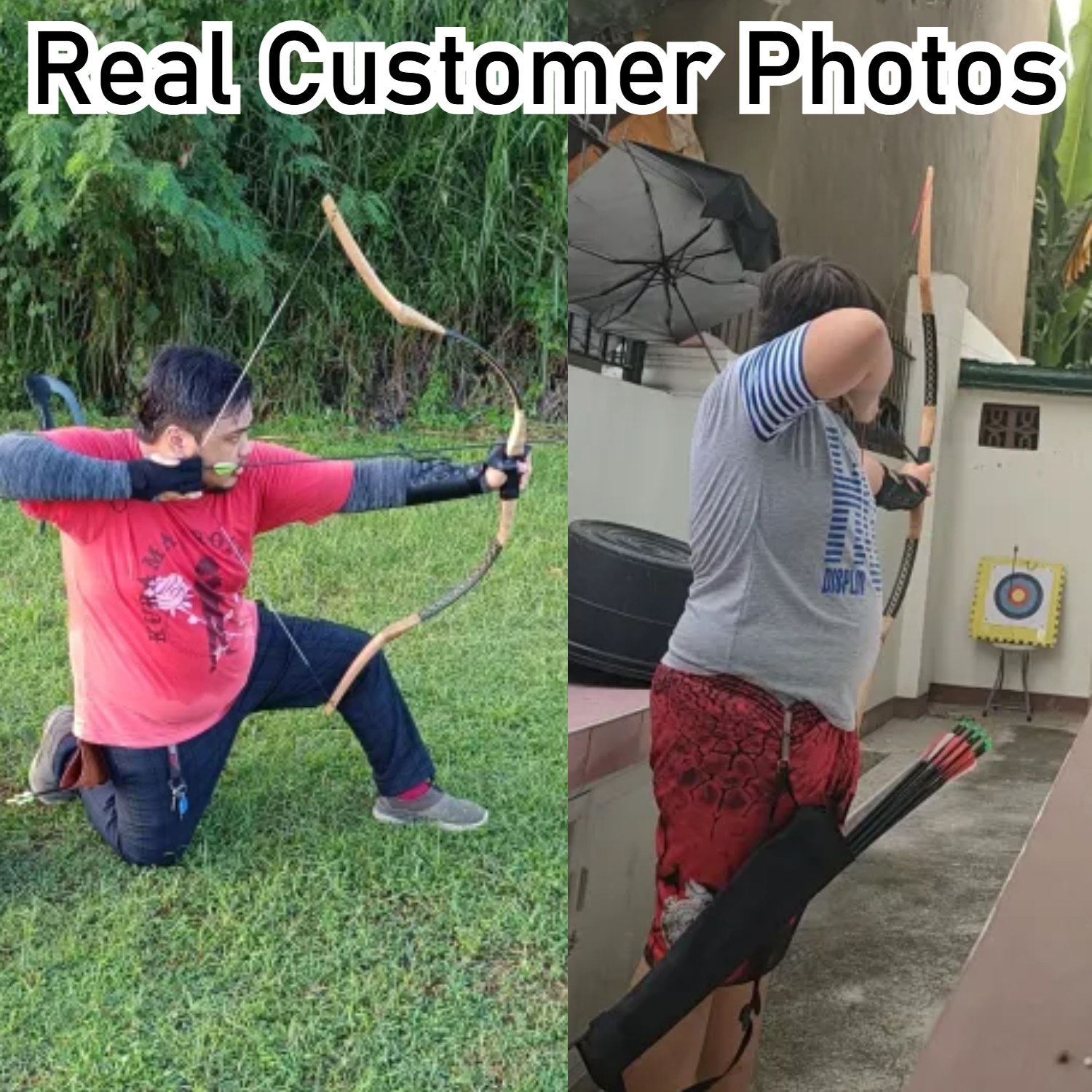 Traditional Bow Wood Horsebow 55inch 20-35lbs RH LH Takedown