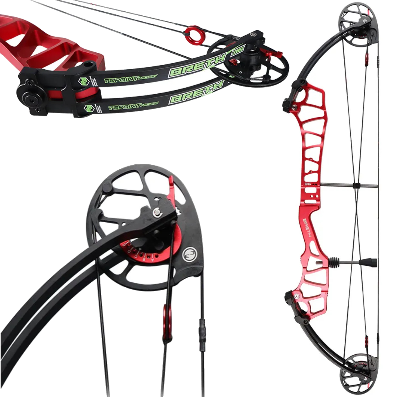 TOPOINT Breth 36 Target Compound Bow CNC 36'' 30-60lbs LH RH