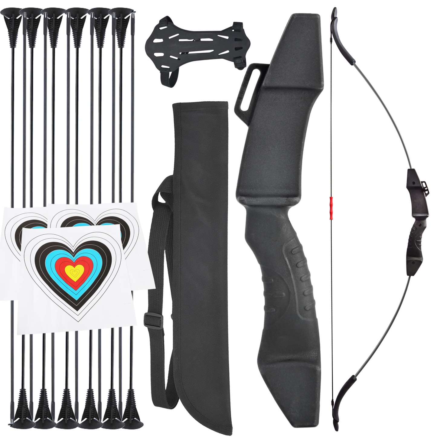 Youth Recurve Bow & Arrow Set Kids Children Target Gift 8-15lbs