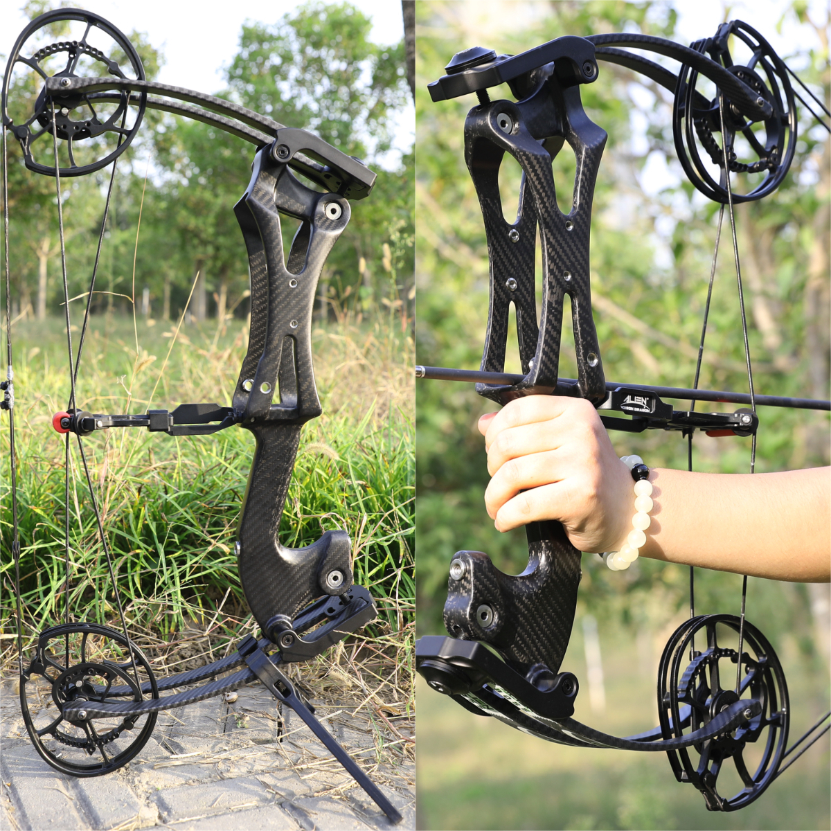 Stabilisateur D’arc AMEYXGS 7-15'' Carbone 3K Et Alliage – Noir, Chasse/cible