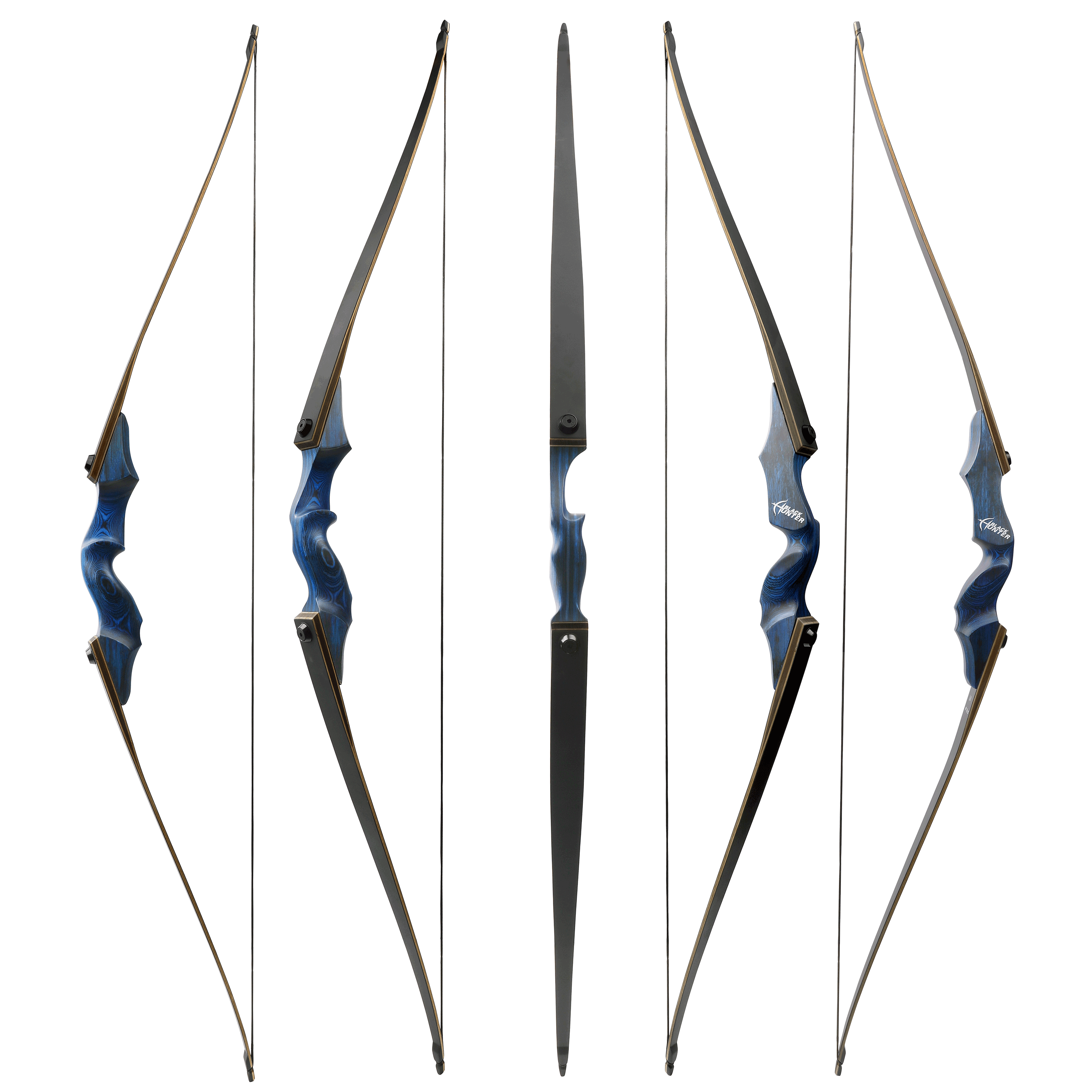 Black Hunter Longbow and Arrows Hunting Set 60" 20-60lbs LH RH