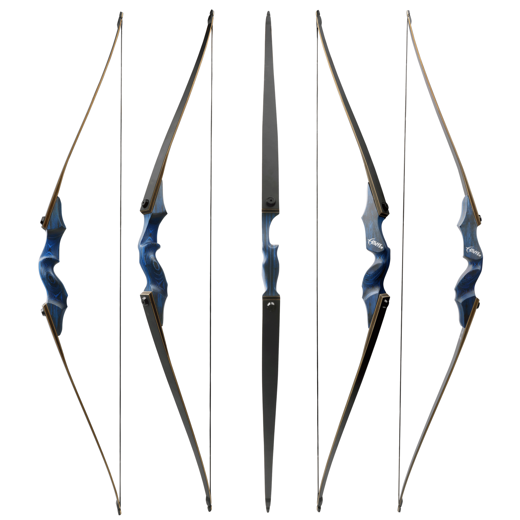 Black Hunter Longbow and Arrows Hunting Set 60" 20-60lbs LH RH