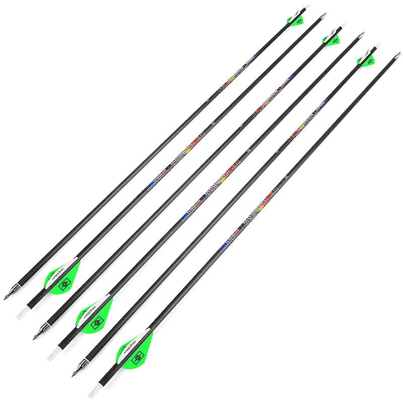 Pure Carbon Fletched Arrows Hunting SP250-600 6.2mm 31"