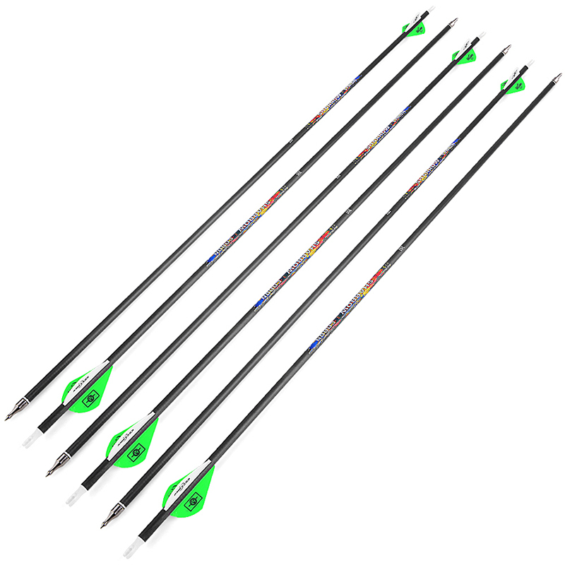 Pure Carbon Fletched Arrows Hunting SP250-600 6.2mm 31"