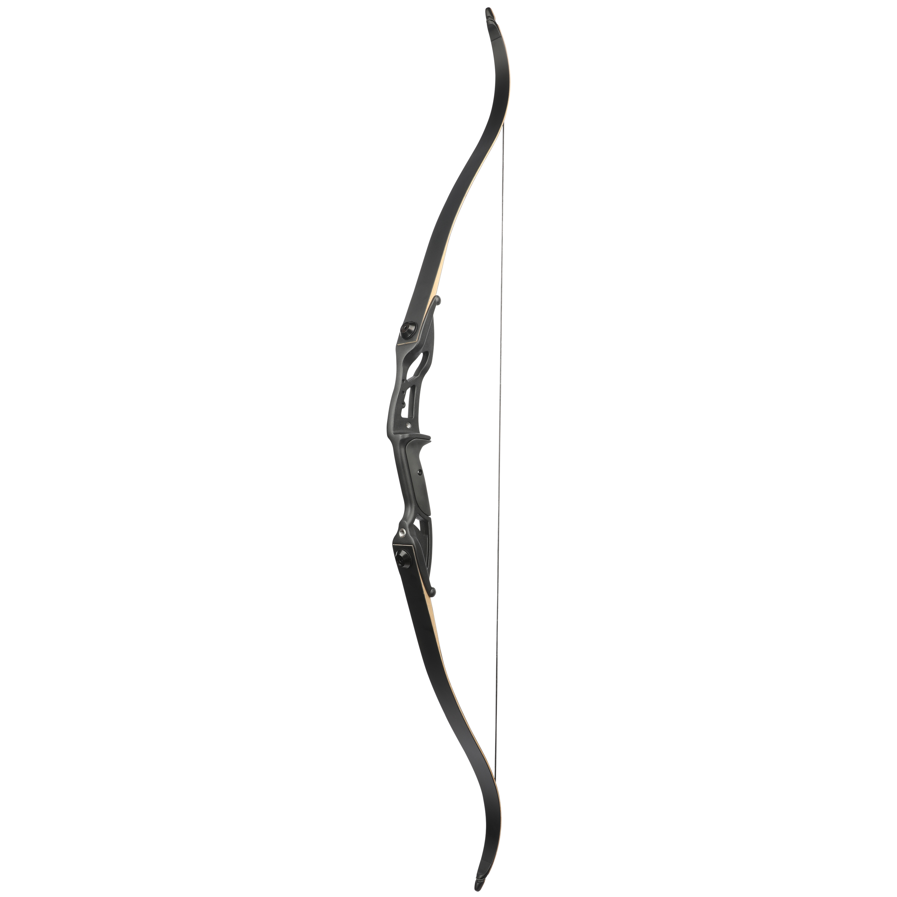 High-performance recurve bow with 30-50lbs draw weights and 230 FPS speed.