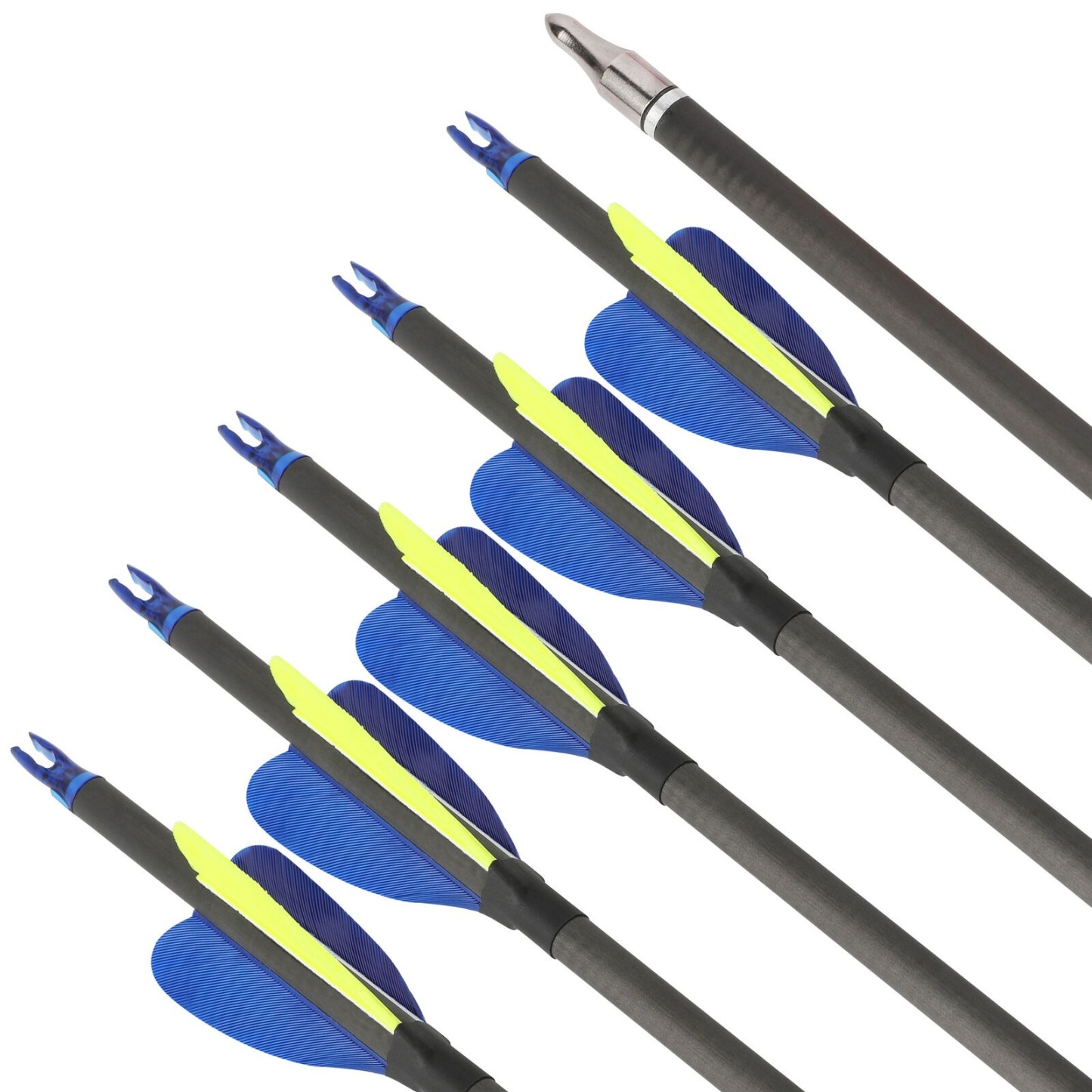 Hunting Fletched Arrows Pure Carbon Feather Spine 300-600 ID6.2mm 